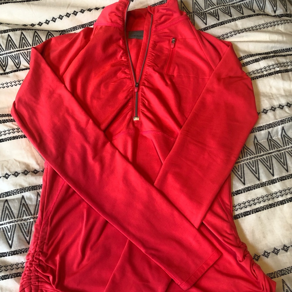 Athleta neon pink quarter zip